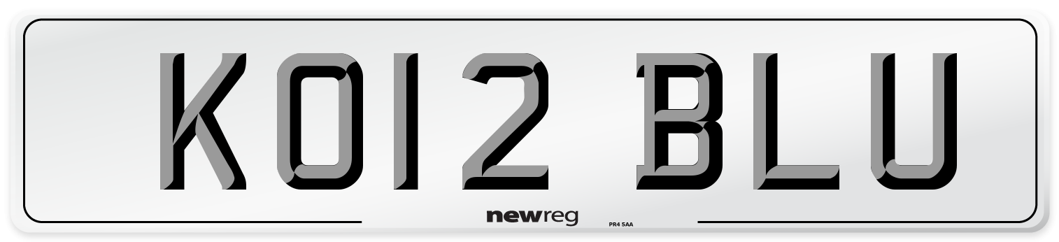 KO12 BLU Number Plate from New Reg